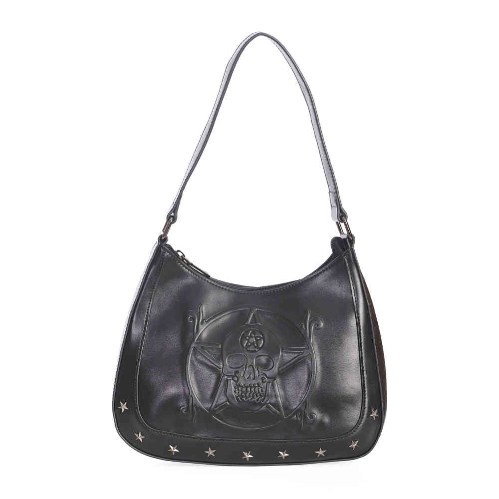 Banned - White Magic Skull Schultertasche - Schwarz